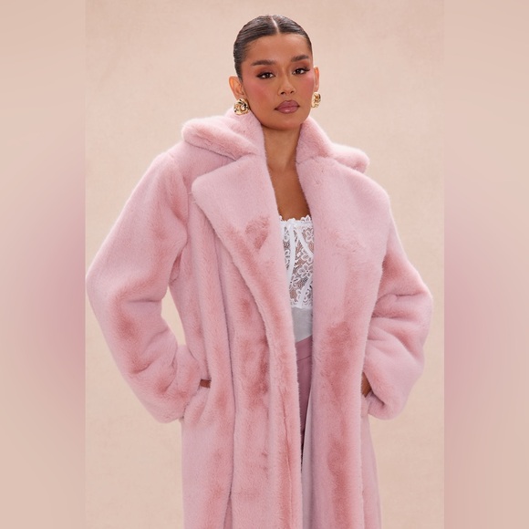 NWT Luxurious Pink Faux Fur Coat XL - Picture 2 of 7